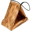 Houten vogelvoederhuisje - driehoekig - 3 ['vogelhuisje', ' vogelhuis', ' vogels voeren', ' houten voederhuisje', ' gebrand voederhuisje']
