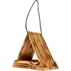 Houten vogelvoederhuisje - driehoekig - 6 ['vogelhuisje', ' vogelhuis', ' vogels voeren', ' houten voederhuisje', ' gebrand voederhuisje']