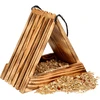 Houten vogelvoederhuisje - driehoekig - 7 ['vogelhuisje', ' vogelhuis', ' vogels voeren', ' houten voederhuisje', ' gebrand voederhuisje']