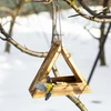Houten vogelvoederhuisje - driehoekig - 12 ['vogelhuisje', ' vogelhuis', ' vogels voeren', ' houten voederhuisje', ' gebrand voederhuisje']