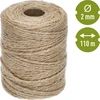 Jute touw 2 mm/110 m/250 g - 4 ['jute touw', ' jute koord', ' touw voor tomaten', ' touw voor komkommers', ' natuurlijk touw', ' ecotouw', ' touw voor macramé', ' bindtouw', ' touw voor handwerk']
