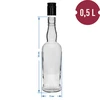 Kapiteinsfles 500 ml met schroefdop - 6 stuks - 5 ['whiskyfles', ' glazen fles', ' fles voor huiswijn', ' doorzichtige fles', ' fles met schroefdop', ' fles 500 ml', ' standaardfles']