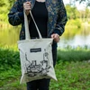 Katoenen tas - schets huisverwerking - 3 ['herbruikbare tas', ' ecologische tas', ' zonder plastic', ' boodschappentas', ' schoudertas', ' huisverwerking']