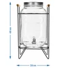 Limonadepot 8 L - met kraantje, op metalen standaard met handvatten - 6 