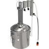 Modulaire distilleerder 18 L Munin convex - 2 ['distilleerset', ' roestvrijstalen distilleerder', ' distilleerapparaat', ' waterdistilleerder', ' gedestilleerd water', ' prismatische veren', ' Browin distilleerder', ' etherische oliën', ' alcohol distilleerders', ' condensor twee opvangbakken']