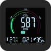 Multifunctionele luchtkwaliteitsensor - 2 ['luchtkwaliteitsensor', ' luchtsensor', ' luchtsensoren', ' luchtsensor', ' thermometer', ' vochtigheidsmeting', ' CO2-concentratie', ' kooldioxideconcentratie', ' CO2-sensor', ' wekker', ' klok met wekker', ' luchtcomfortniveau']