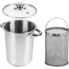 Multifunctionele pot met mand - 2 ['hoge pot voor hamkoker', ' gerechten uit de hamkoker', ' hamkoker', ' pot voor hamkoker', ' mand voor het koken van groenten', ' frietmand', ' multifunctionele pot voor het koken van vlees en vleeswaren']
