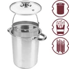 Multifunctionele pot met mand - 3 ['hoge pot voor hamkoker', ' gerechten uit de hamkoker', ' hamkoker', ' pot voor hamkoker', ' mand voor het koken van groenten', ' frietmand', ' multifunctionele pot voor het koken van vlees en vleeswaren']