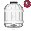 Onbreekbare, multifunctionele pot met zwarte deksel, 15L - 5 ['potten voor conserven', ' pot', ' pot voor augurken', ' voor likeuren', ' pot 15 l', ' pot met certificaat', ' onbreekbare pot', ' universele pot', ' multifunctionele pot', ' pot voor conserven', ' plastic pot', ' pot van kunststof']