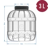 Onbreekbare, multifunctionele pot met zwarte deksel, 3L - 4 ['potten voor conserven', ' pot', ' pot voor augurken', ' voor likeuren', ' pot 3 l', ' pot met certificaat', ' onbreekbare pot', ' universele pot', ' multifunctionele pot', ' pot voor conserven', ' plastic pot', ' pot van kunststof']