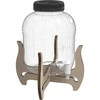 Onbreekbare pot 5L met kraan en tweezijdige houten standaard - 4 ['onbreekbare pot', ' plastic pot', ' pot voor limonade', ' pot voor punch', ' pot op standaard', ' pot met kraan', ' citroenlimonade', ' limonade', ' punch', ' sangria', ' pot op standaard', ' pot voor dranken', ' pot voor likeur', ' voor kerstthee', ' pot voor alcohol']