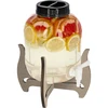 Onbreekbare pot 5L met kraan en tweezijdige houten standaard - 3 ['onbreekbare pot', ' plastic pot', ' pot voor limonade', ' pot voor punch', ' pot op standaard', ' pot met kraan', ' citroenlimonade', ' limonade', ' punch', ' sangria', ' pot op standaard', ' pot voor dranken', ' pot voor likeur', ' voor kerstthee', ' pot voor alcohol']
