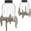 Onbreekbare pot 5L met kraan en tweezijdige houten standaard - 5 ['onbreekbare pot', ' plastic pot', ' pot voor limonade', ' pot voor punch', ' pot op standaard', ' pot met kraan', ' citroenlimonade', ' limonade', ' punch', ' sangria', ' pot op standaard', ' pot voor dranken', ' pot voor likeur', ' voor kerstthee', ' pot voor alcohol']