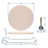 Pizzasteen met handvat en mesje, van cordieriet, rond 33 cm - 8 ['cadeau', ' zelfgemaakte pizza', ' voor het bakken van pizza', ' voor het serveren van pizza', ' voor het bakken van brood', ' voor het bakken van broodjes']