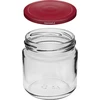 Pot 212 ml fi66/4 met bordeauxrood deksel 6 stuks - 3 ['set van potten', ' potten voor jam', ' potten met deksels', ' potten fi 66', ' potten met deksels 4 klemmen', ' potten met bordeauxrode deksels', ' voor conserven', ' voor wecken', ' kruidencontainer', ' pot voor puree', ' pot voor honing', ' voor gemarineerde paddenstoelen']