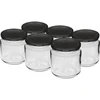 Pot 212ml fi66/4 met zwart deksel 6 stuks  - 1 ['set van potten', ' potten voor jam', ' potten met deksels', ' potten fi 66', ' potten met deksels 4 klemmen', ' potten met zwarte deksels', ' voor conserven', ' voor wecken', ' kruidencontainer', ' pot voor puree', ' pot voor honing', ' voor gemarineerde paddenstoelen']
