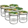 Pot 350 ml met deksel en pers - 6 stuks - 10 