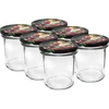 Pot 350 ml met gekleurde deksel - 6 stuks  - 1 ['voor conserven', ' voor jam', ' voor compote', ' voor pruimenmoes', ' pruim', ' pruimen', ' van perziken', ' perzik', ' fruit', ' voor chia dessert', ' kersenjam']