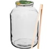 Pot 4 L, gekleurd deksel + vork of tang  - 1 ['pot', ' glazen pot', ' glazen pot met deksel', ' pot met schroefdeksel', ' pot voor het inmaken van augurken', ' pot voor augurken', ' pot voor likeuren', ' pot voor likeuren', ' pot met tang', ' tang voor augurken', ' keukentang']