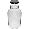 Pot 4L met zwarte deksel ø 100 - 2 ['pot voor likeur', ' voor likeuren', ' pot 4l', ' glazen pot', ' pot met deksel', ' deksel fi100', ' pot voor gedroogde paddenstoelen', ' pot voor opslag', ' pot voor fermentatie', ' pot voor conserven', ' ingelegde komkommers', ' pot voor kimchi']