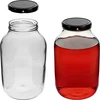 Pot 4L met zwarte deksel ø 100 - 5 ['pot voor likeur', ' voor likeuren', ' pot 4l', ' glazen pot', ' pot met deksel', ' deksel fi100', ' pot voor gedroogde paddenstoelen', ' pot voor opslag', ' pot voor fermentatie', ' pot voor conserven', ' ingelegde komkommers', ' pot voor kimchi']