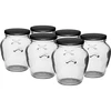 Pot Amfora 580 ml (fi 82) met zwart deksel 6 stuks - 8 