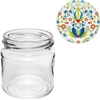 Pot met een inhoud van 212 ml, met gekleurde deksels ø 66. - 9 ['pot', ' potje', ' klein potje', ' kruidenpot', ' potje']