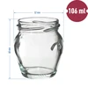 Pot TO 106 ml Amfora met gekleurd deksel fi 53 - 8 stuks - 6 ['set van potten', ' potten voor jam', ' pot voor conserven', ' pot voor conserven', ' potten met deksels', ' potten fi 53', ' potten met gekleurde deksels', ' potten voor conserven', ' potten voor wecken', ' potten voor vlees', ' pottenverzameling', ' potten voor pasteurisatie', ' vlees in een pot', ' amfora pot']
