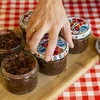Pot TO 235 ml met gekleurde deksel fi82 - 6 stuks - 13 ['glazen pot', ' decoratieve deksels', ' voor conserven', ' voor conserven', ' voor jam', ' set potten']