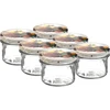 Pot TO 235 ml met gekleurde deksel fi82 - 6 stuks  - 1 ['glazen pot', ' decoratieve deksels', ' voor conserven', ' voor conserven', ' voor jam', ' set potten']