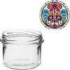 Pot TO 235 ml met gekleurde deksel fi82 - 6 stuks - 6 ['glazen pot', ' decoratieve deksels', ' voor conserven', ' voor conserven', ' voor jam', ' set potten']