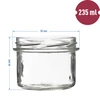Pot TO 235 ml met gekleurde deksel fi82 - 6 stuks - 5 ['glazen pot', ' decoratieve deksels', ' voor conserven', ' voor conserven', ' voor jam', ' set potten']