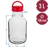 Pot TO 3 L en deksel fi 100 met handvat - 6 ['pot', ' glazen pot', ' glazen pot', ' pot met deksel', ' pot voor het inmaken van augurken', ' pot voor augurken', ' pot voor likeuren', ' pot voor likeuren', ' pot met handvat', ' deksel met handvat']
