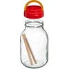 Pot TO 3 L met plastic deksel + tang fi 100 - 3 ['pot', ' glazen pot', ' glazen pot', ' pot met deksel', ' pot voor het inmaken van augurken', ' pot voor augurken', ' pot voor likeuren', ' pot voor likeuren', ' pot met tang', ' augurktang', ' keukentang']