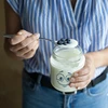 Pot TO 580ml fi 82 met kleurrijke opdruk en zwarte deksel, 3 stuks. - 10 ['pot met opdruk', ' voor conserven', ' pot met opschriften', ' decoratieve pot', ' pot met deksel', ' pot 580 ml', ' decoratieve pot', ' zwarte deksels voor potten', '']