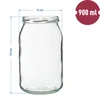 Pot TO 900 ml met gouden deksel fi 82/6 - 6 stuks. - 8 ['potten', ' glazen pot', ' glazen potten', ' pot met deksel', ' potten voor conserven', ' pot voor wecken', ' potten voor wecken', ' pot voor augurken', ' pot voor honing', ' 900 ml', ' 0', '9 l.']