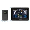 RCC weerstation, DCF – elektronisch, verlicht, draadloos, sensor, zwart - 12 ['draadloos weerstation', ' weerstation', ' draadloze sensor', ' drukmeting', ' vochtigheidsmeting', ' weerstation', ' multifunctioneel weerstation', ' elektronisch weerstation', ' multifunctionele weersomstandighedenmeter', ' praktisch cadeau']