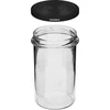 Rechte pot 545ml (fi 82) - met zwarte deksel, 6 stuks - 4 ['set potten', ' potten voor fermenteren', ' potten voor jam', ' potten met deksels', ' potten fi 82', ' potten met 6 clips deksels', ' potten met zwarte deksels', ' voor conserven', ' voor wecken', ' voor vlees', ' pottenverzameling', ' rechte pot']