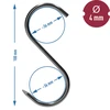 Rookhaken - S, geslepen, 4mm x 100mm 5 stuks - 6 ['rookhaak', ' rookhaak voor vlees', ' rookhaak voor vleeswaren', ' haak voor vleeswaren', ' rookhaken', ' roestvrijstalen haken', ' S rookhaken', ' set haken', ' haken voor rokerij', ' haken voor het drogen van vleeswaren', ' haken voor kazen', ' klassieke haken']