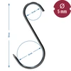 Rookhaken - S, geslepen 5mm x 150mm 5 stuks - 7 ['rookhaak', ' rookhaak voor vlees', ' rookhaak voor vleeswaren', ' haak voor vleeswaren', ' rookhaken', ' roestvrijstalen haken', ' S rookhaken', ' set haken', ' haken voor rokerij', ' haken voor het drogen van vleeswaren', ' haken voor kazen', ' klassieke haken']