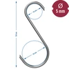 Rookhaken - S, gesneden 45° 5mm x 150mm 5 stuks - 7 ['rookhaak', ' rookhaak voor vlees', ' rookhaak voor vleeswaren', ' haak voor vleeswaren', ' rookhaken', ' roestvrijstalen haken', ' S rookhaken', ' set haken', ' haken voor rokerij', ' haken voor het drogen van vleeswaren', ' haken voor kazen', ' klassieke haken']