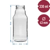 TO fles voor sap 330 ml met dop fi 43 - 6 stuks - 4 ['fles voor sap', ' fles 330 ml', ' Kubuś fles', ' fles voor puree', ' fles voor siroop', ' TO dop', ' klikdop', ' gekleurde doppen', ' set flessen met doppen', ' voor pasteurisatie']