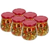Twist-off pot 500ml "Omgekeerde Amfoor" met bordeauxrode deksel fi 82/6, 6 stuks - 3 ['pot', ' amfoorpot', ' pot 500ml', ' set van potten', ' glazen potten', ' potten voor conserven', ' potten voor cosmetica', ' potten 6 stuks', ' glazen pot', ' potten voor jam', ' potten voor confituren', ' potten voor marmelades', ' potten voor vleesconserven', ' potten voor potten', ' potten voor cosmetica']