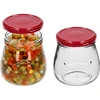 Twist-off pot 500ml "Omgekeerde Amfoor" met bordeauxrode deksel fi 82/6, 6 stuks - 5 ['pot', ' amfoorpot', ' pot 500ml', ' set van potten', ' glazen potten', ' potten voor conserven', ' potten voor cosmetica', ' potten 6 stuks', ' glazen pot', ' potten voor jam', ' potten voor confituren', ' potten voor marmelades', ' potten voor vleesconserven', ' potten voor potten', ' potten voor cosmetica']