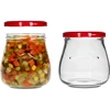 Twist-off pot 500ml "Omgekeerde Amfoor" met bordeauxrode deksel fi 82/6, 6 stuks - 6 ['pot', ' amfoorpot', ' pot 500ml', ' set van potten', ' glazen potten', ' potten voor conserven', ' potten voor cosmetica', ' potten 6 stuks', ' glazen pot', ' potten voor jam', ' potten voor confituren', ' potten voor marmelades', ' potten voor vleesconserven', ' potten voor potten', ' potten voor cosmetica']