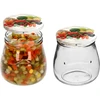 Twist-off pot 500ml "Omgekeerde Amfora" met gekleurde deksel fi 82/6, 6 stuks - 6 ['pot', ' amfora pot', ' pot 500ml', ' set van potten', ' glazen potten', ' pot voor conserven', ' potten voor cosmetica', ' potten 6 stuks', ' glazen pot', ' potten voor jam', ' potten voor confituren', ' potten voor marmelades', ' potten voor vleesconserven', ' potten voor potten', ' potten voor cosmetica']