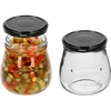 Twist-off pot 500ml "Omgekeerde Amfora" met zwarte deksel fi 82/6, 6 stuks - 5 ['pot', ' amfora pot', ' pot 500ml', ' set van potten', ' glazen potten', ' pot voor conserven', ' potten voor cosmetica', ' potten 6 stuks', ' glazen pot', ' potten voor jam', ' potten voor confituren', ' potten voor marmelades', ' potten voor vleesconserven', ' potten voor potten', ' potten voor cosmetica']
