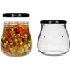 Twist-off pot 500ml "Omgekeerde Amfora" met zwarte deksel fi 82/6, 6 stuks - 6 ['pot', ' amfora pot', ' pot 500ml', ' set van potten', ' glazen potten', ' pot voor conserven', ' potten voor cosmetica', ' potten 6 stuks', ' glazen pot', ' potten voor jam', ' potten voor confituren', ' potten voor marmelades', ' potten voor vleesconserven', ' potten voor potten', ' potten voor cosmetica']