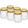 Twist-off pot, dikke 580ml met gouden deksel fi82/6, 6 stuks  - 1 ['potten', ' pot', ' set van potten', ' containers', ' glazen containers', ' opslagpotten', ' keukenpotten', ' glazen potten', ' potten met metalen deksel', ' voedselopslagpotten', ' inmaakpotten', ' potten voor kruiden', ' potten voor koffie', ' potten voor thee', ' vaatwasmachinebestendige potten', ' glazen pot', ' pot met deksel', ' set van potten', ' potten voor jam', ' dikkerd', ' dikke pot']