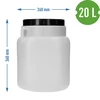 Vierkant Vat van 20 L, wit, met handvatten, Sterk - 10 ['vaten voor het fermenteren', ' vaten voor augurken', ' vat voor komkommers', ' vat voor kool', ' vat voor het fermenteren van komkommers', ' vat voor het fermenteren van kool', ' vierkant vat', ' afsluitbaar vat', ' voedselvat', ' schroefvat', ' plastic vat', ' kunststof vat', ' vat met handvatten', ' goed vat', ' wit vat', ' vat met deksel', ' luchtdicht vat', ' regenton', ' vat voor regenwater']